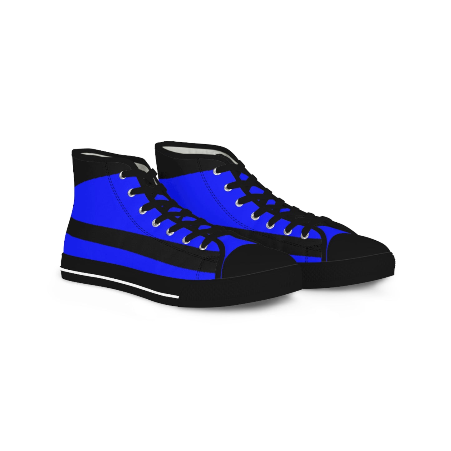 Black on Blue Men's High Top Sneakers