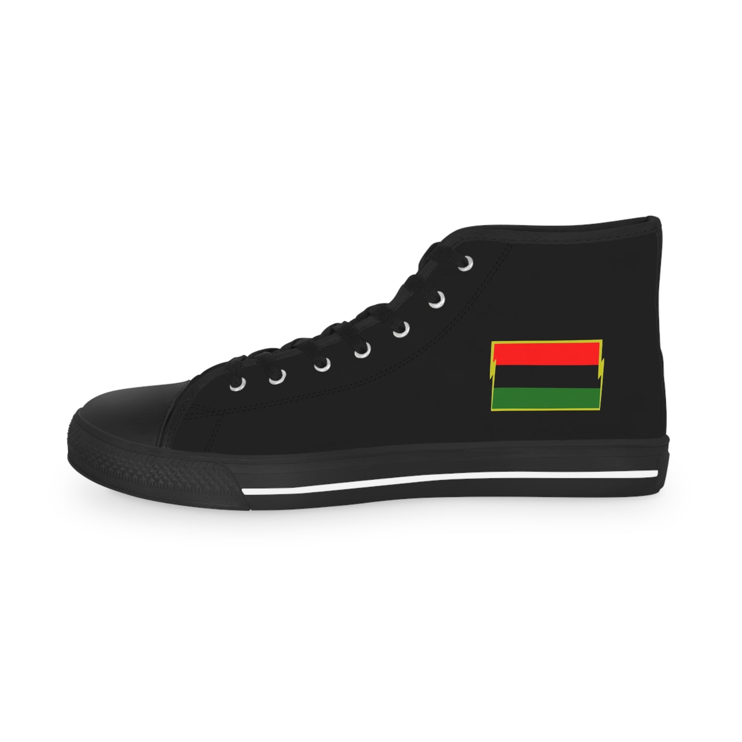 African Diaspora Flag  on Black  Men's High Top Sneakers