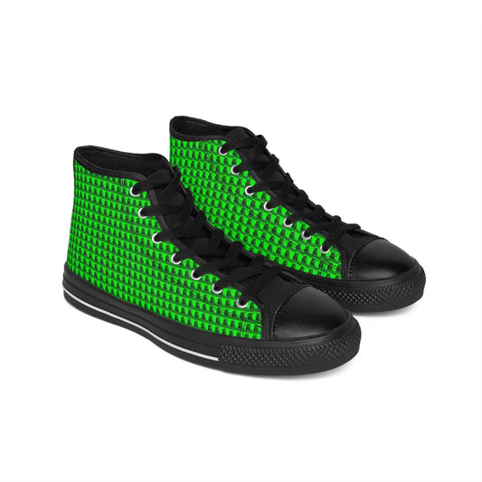 Black Chrome On Green Strain Women's Classic Sneakers