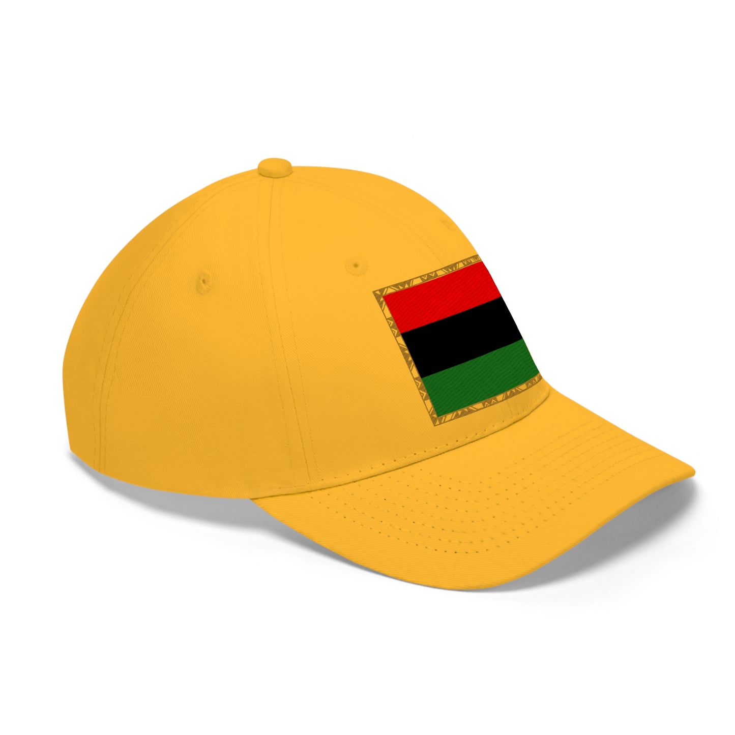 African Diaspora Flag in Gold (EMBROIDERED ) Unisex Twill Hat