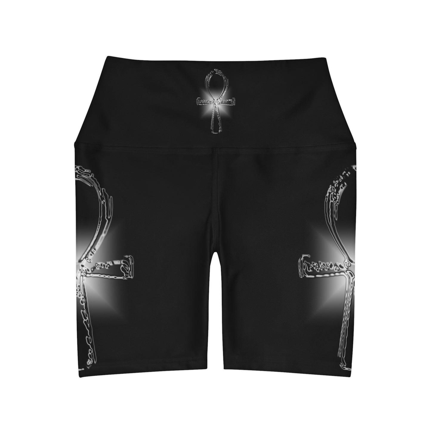 Glass Ahnk High Waisted Yoga Shorts (AOP)