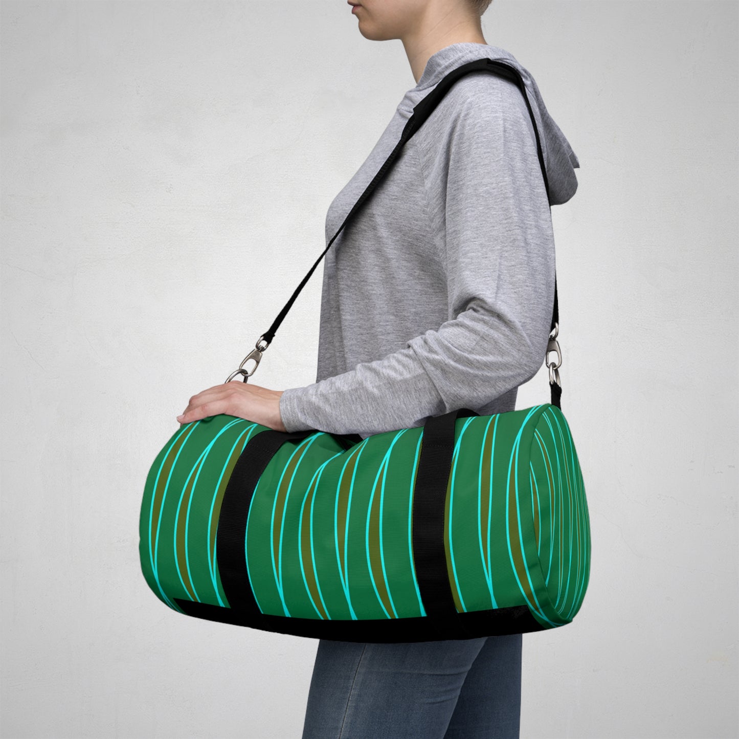 Light Ribbons (Green) Duffel Bag