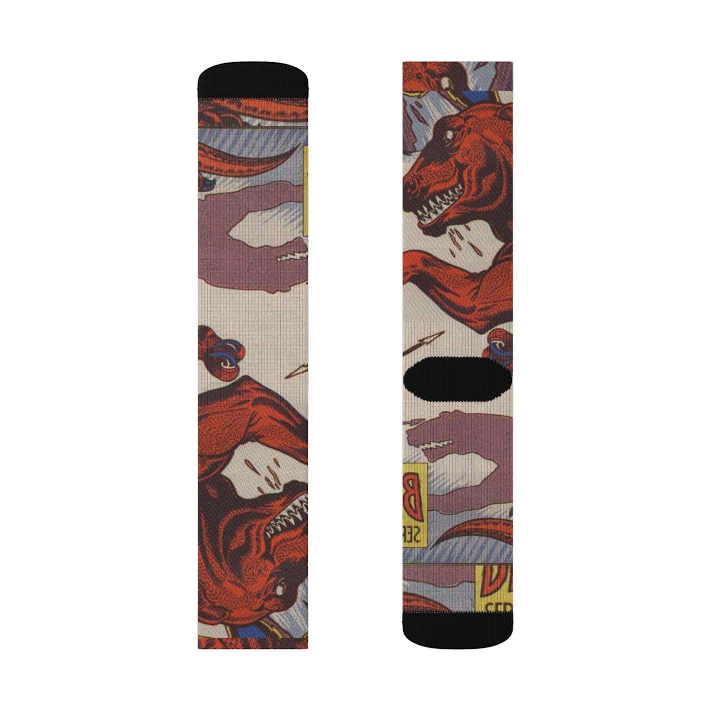 Red DINO Sublimation Socks