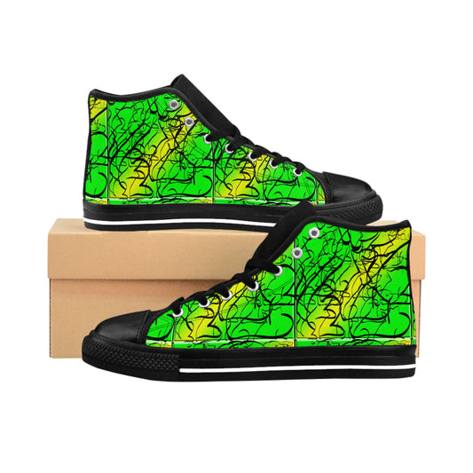 Dog and Cat on Green Women's Classic Sneakers