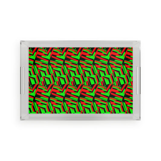 Afro Strips Acrylic Serving Tray