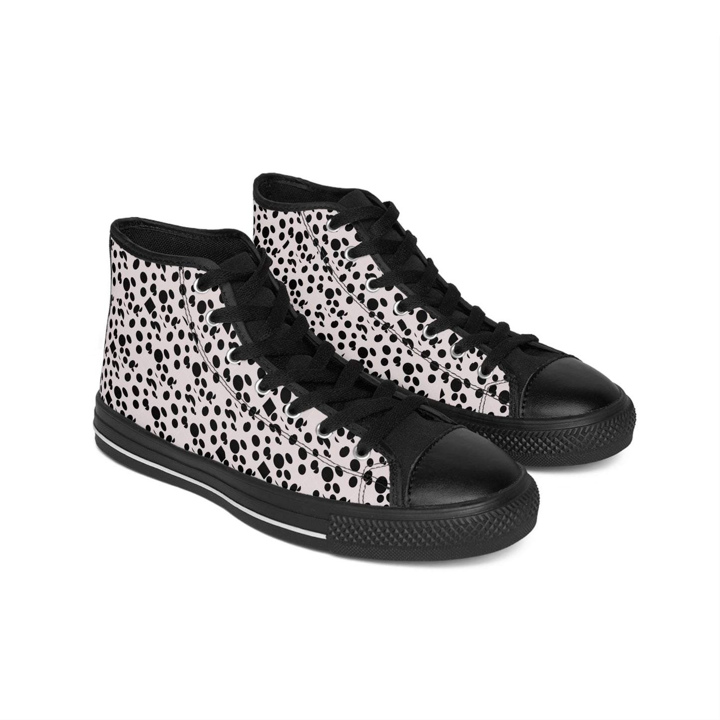 Small Black Dots on white Women's Classic Sneakers