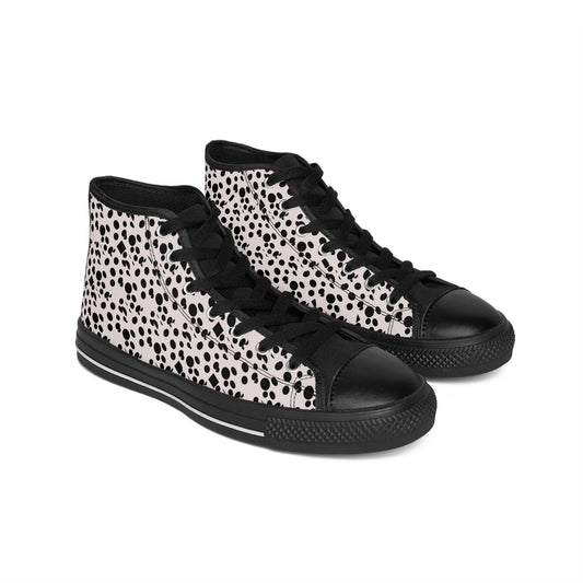 Small Black Dots on white Women's Classic Sneakers