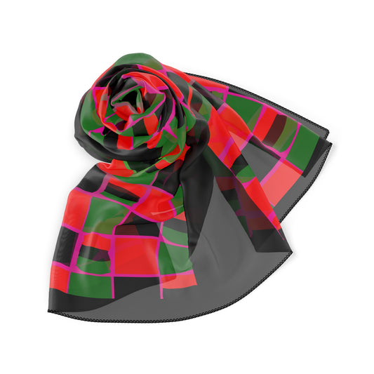 Pan African Flag on Board Poly Scarf