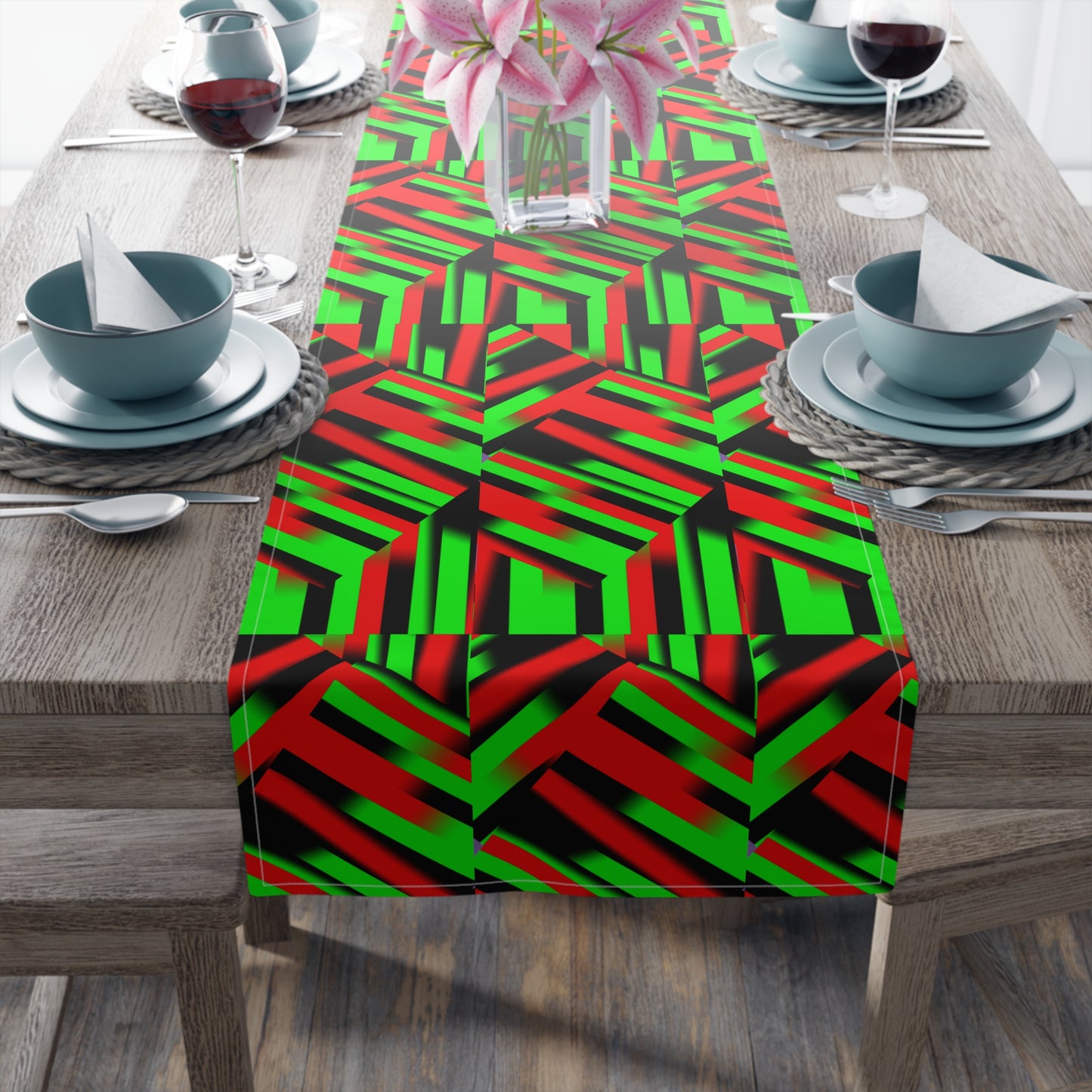 Afro Strips Table Runner (Cotton, Poly)