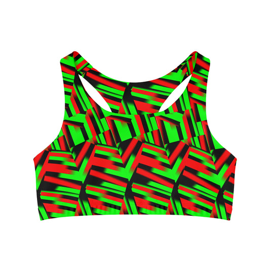 Afro Strips Seamless Sports Bra (AOP)