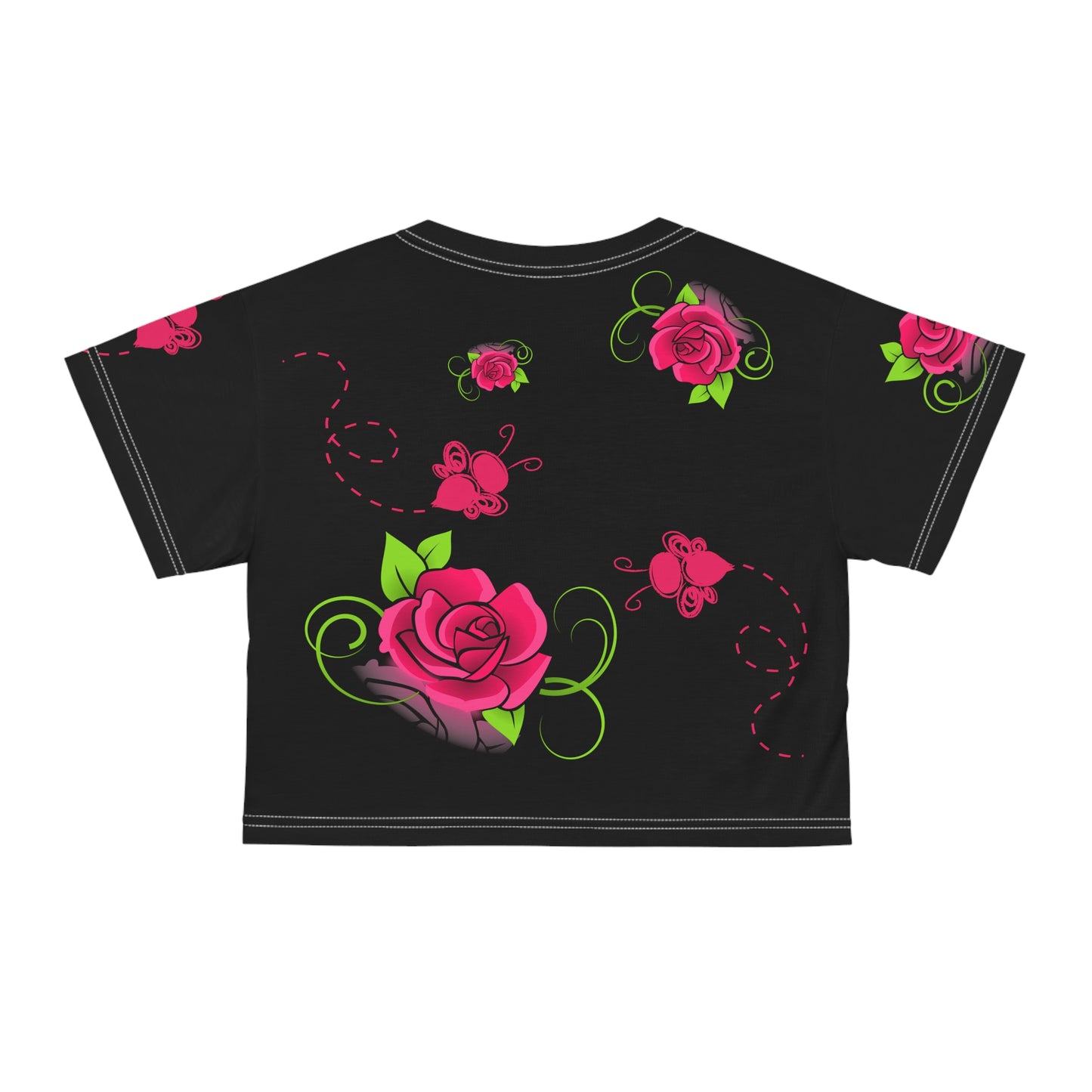 Bee & Flower Crop Tee (Black)