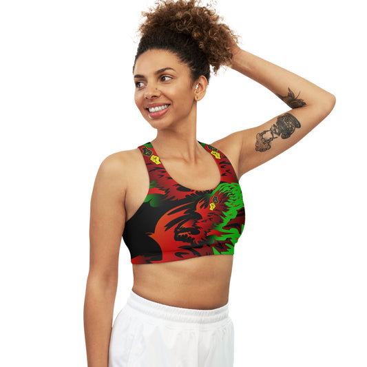 Afro Fire Bird Seamless Sports Bra (AOP)