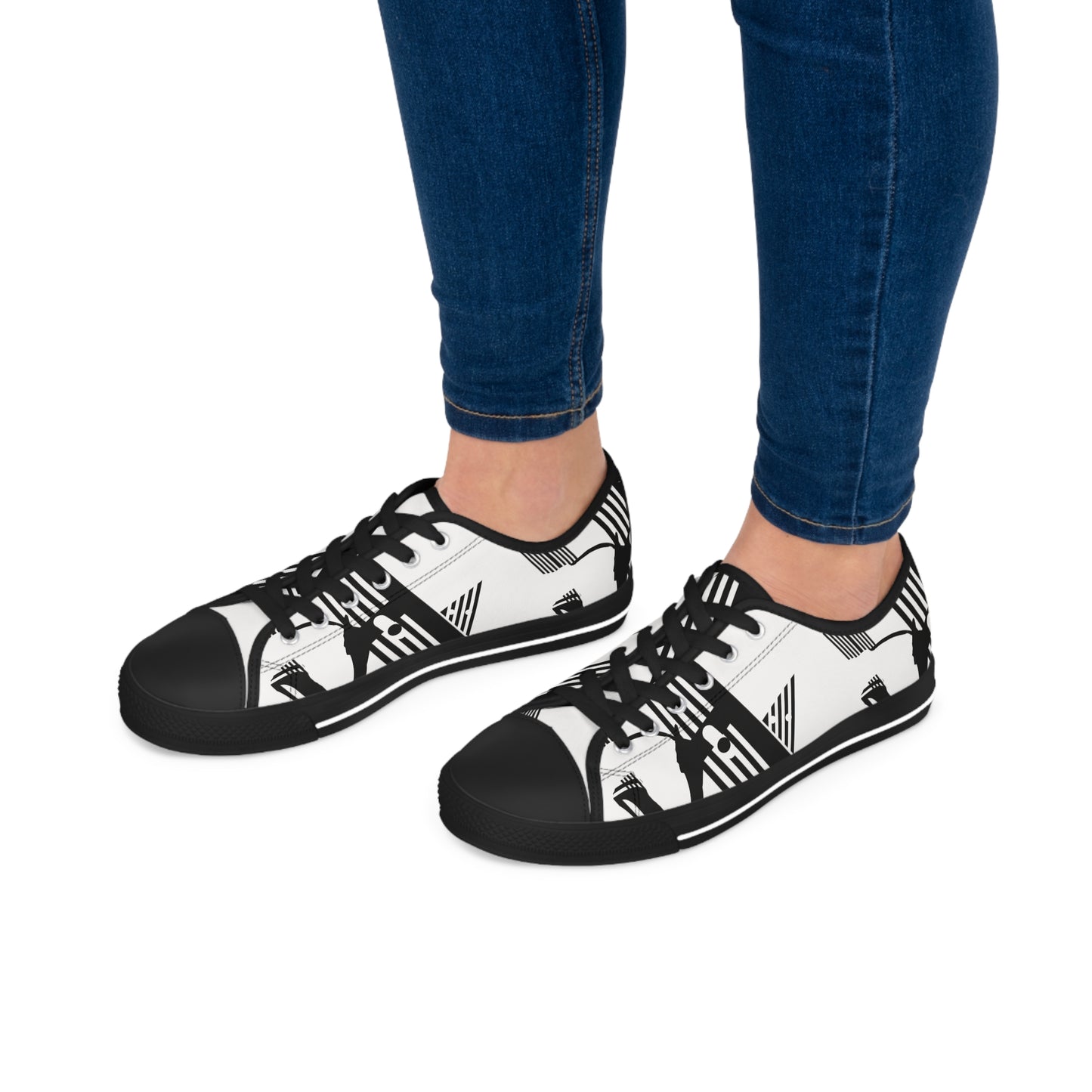 B & W D String        Women's Low Top Sneakers