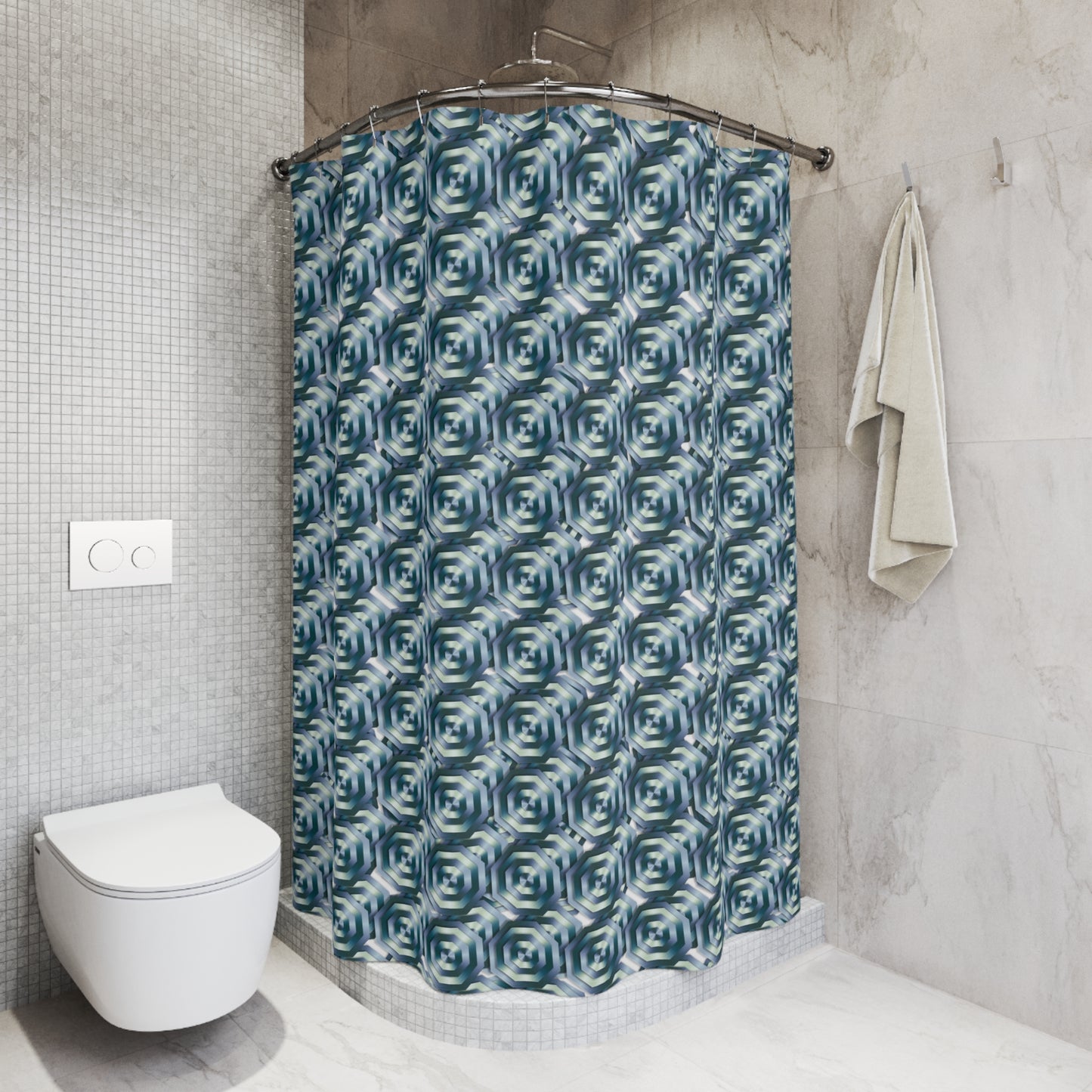 Metallic 3 Polyester Shower Curtain