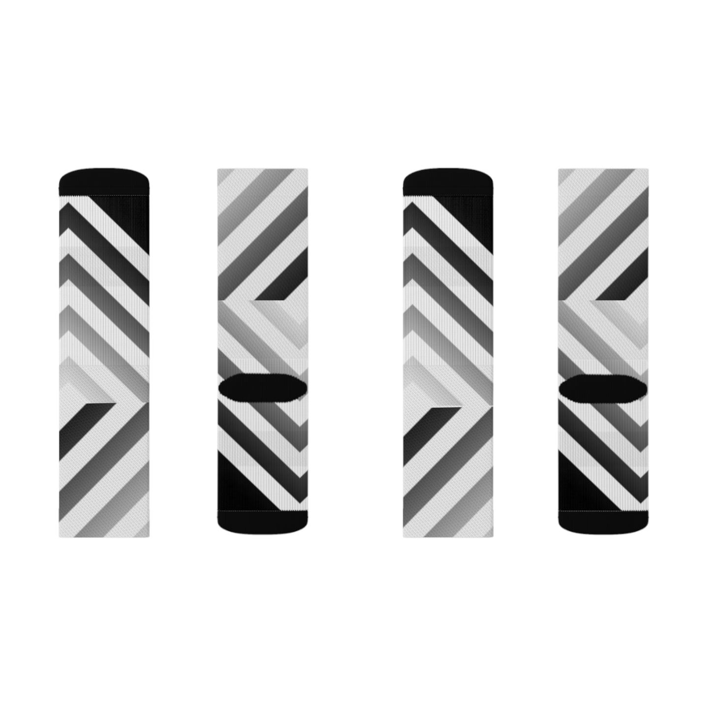 B & W Arrow Down       Sublimation Socks