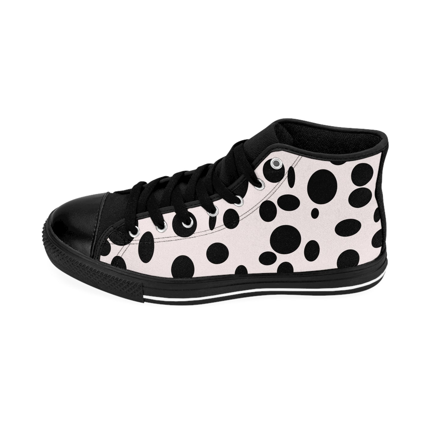 Black Dots on white Women's Classic Sneakers