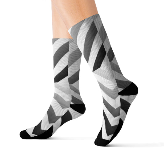 B & W Arrow Down       Sublimation Socks