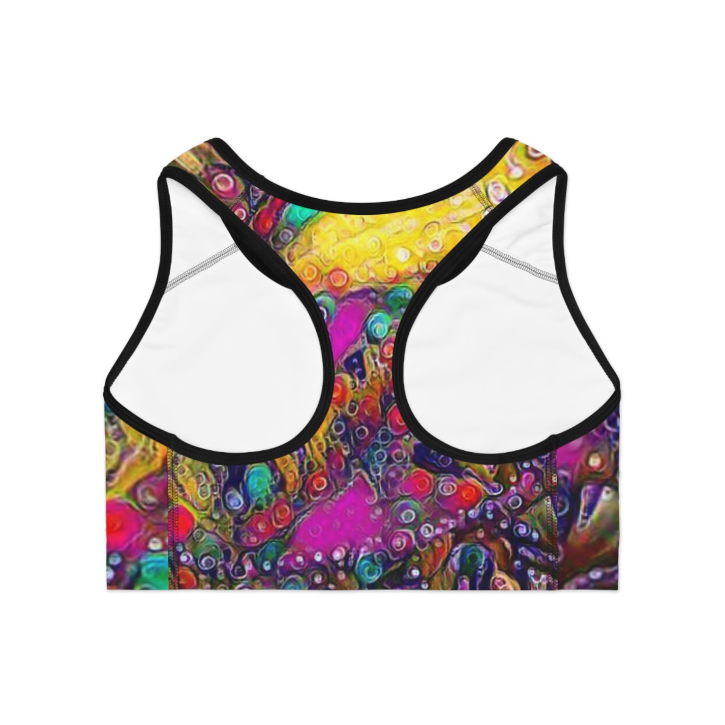 Yellow Sparks Sports Bra (AOP)