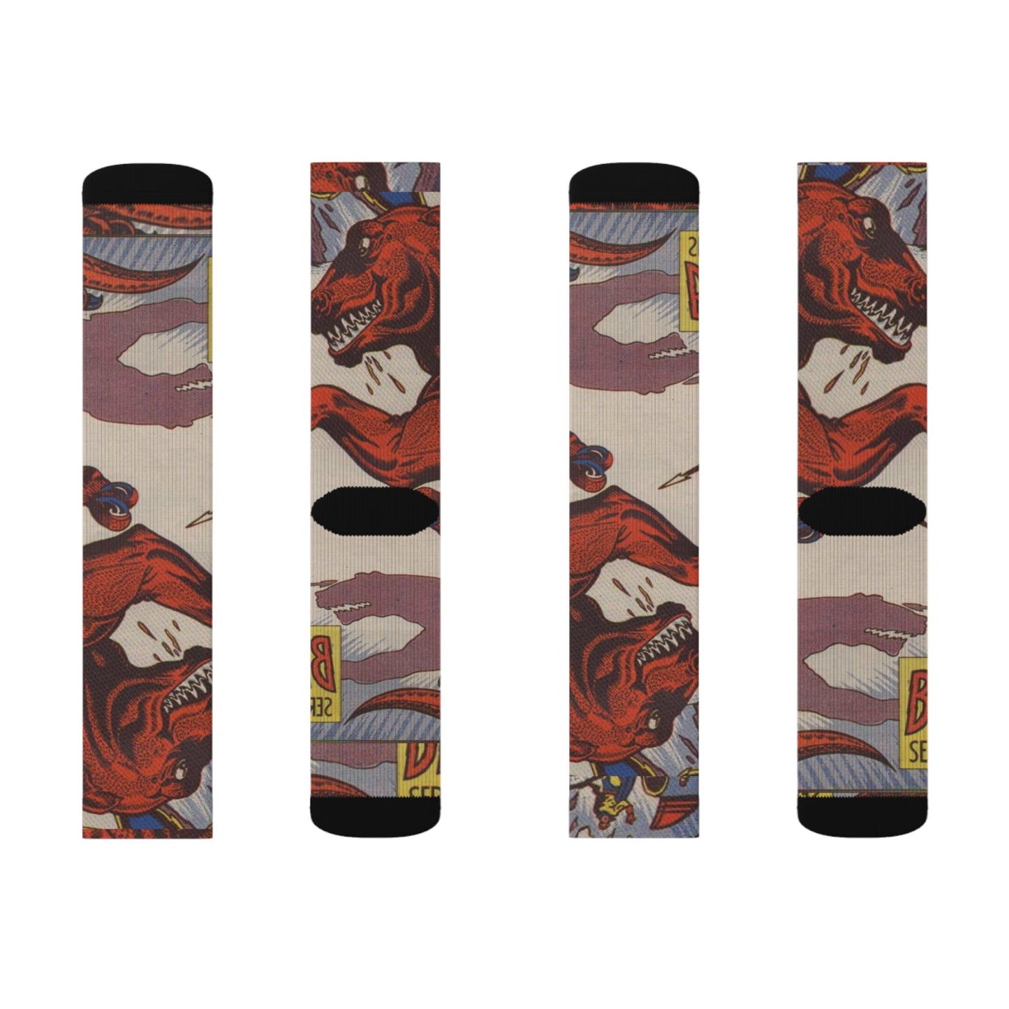 Red DINO Sublimation Socks