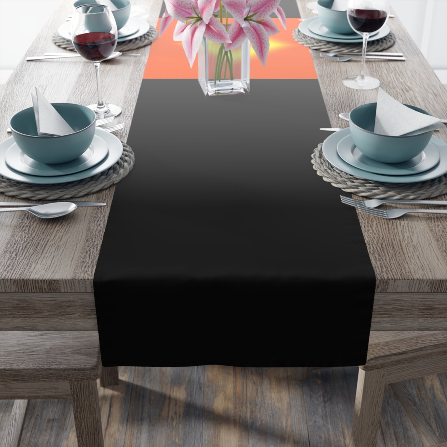 The Bishop [Black]  Table Runner (Cotton, Poly)