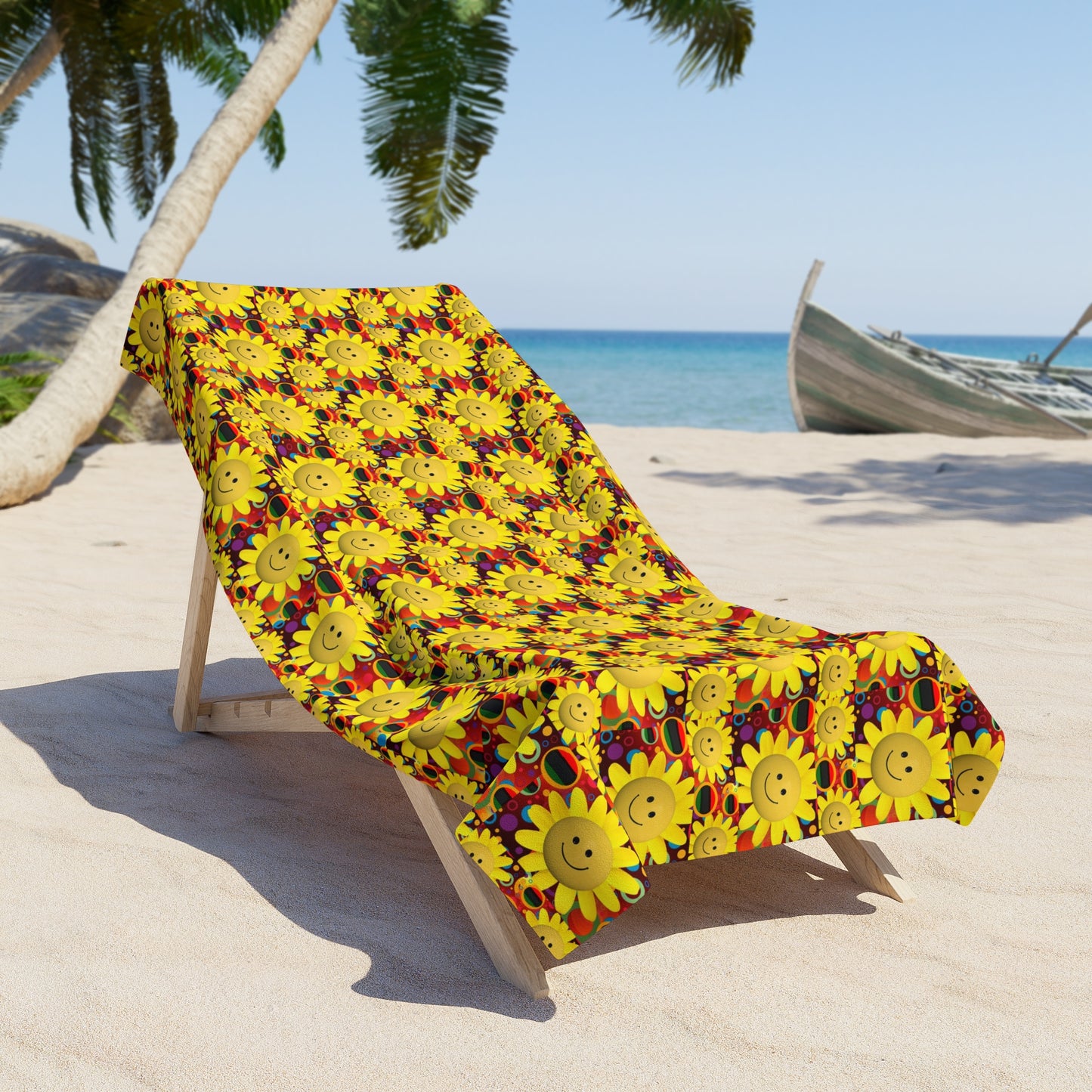 Smiling Sun  Beach Towel