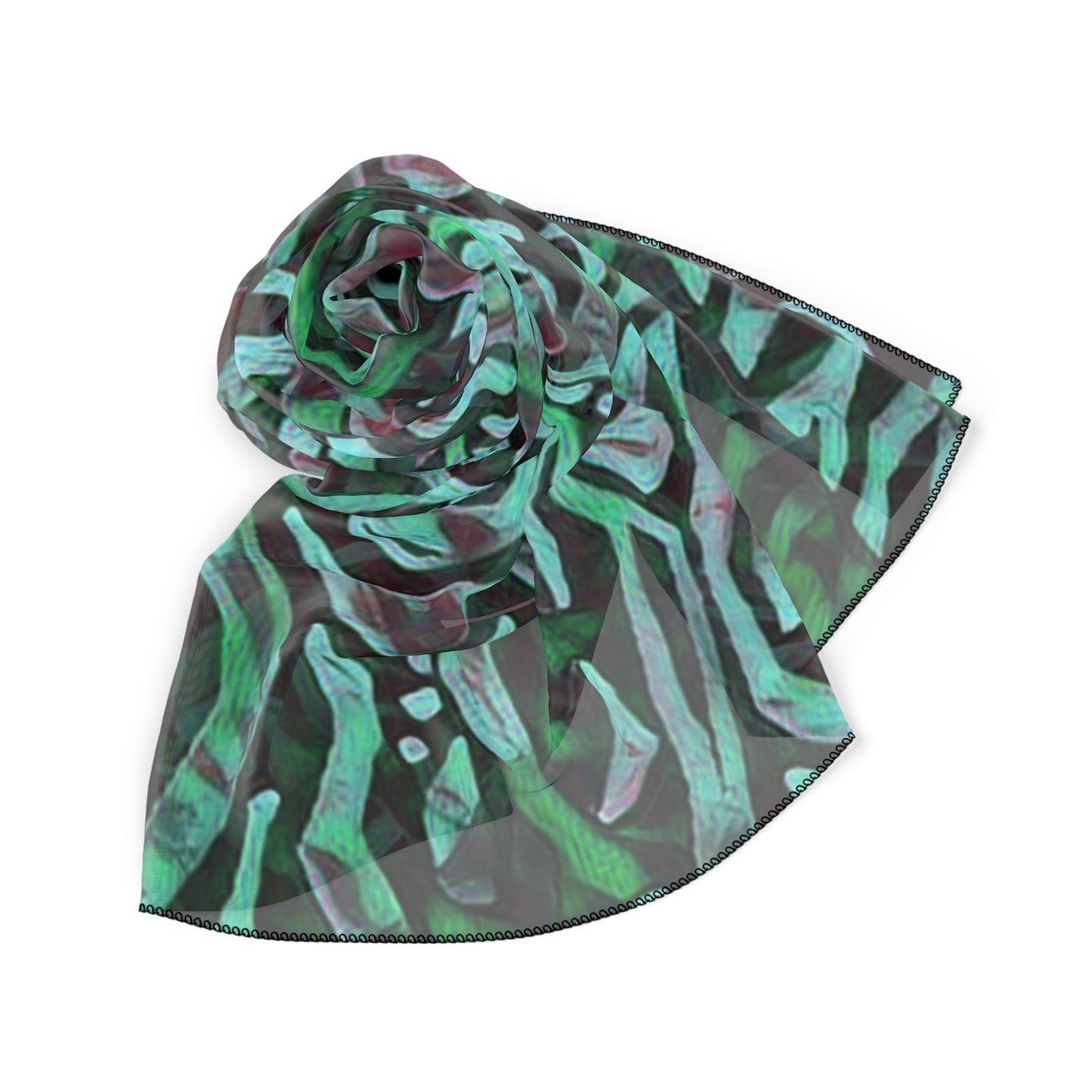 Mint Black Poly Scarf