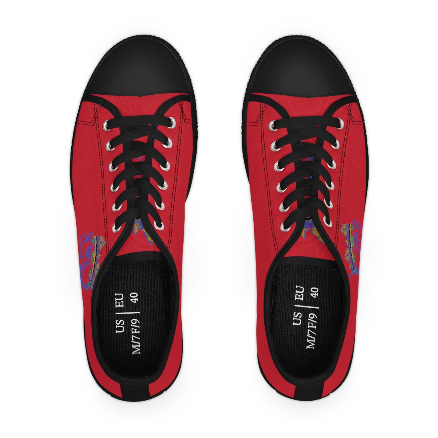 Queen Skull on Red    Women's Low Top Sneakers