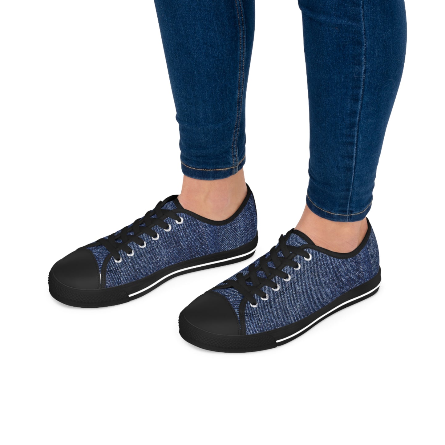 Blue Denim Style Women's Low Top Sneakers