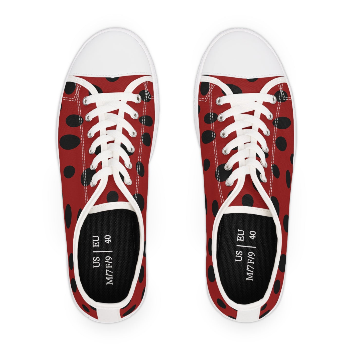 Ladybug (Black Spots on Red )     Women's Low Top Sneakers