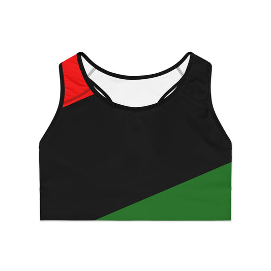 Pan African Flag Sports Bra (AOP)