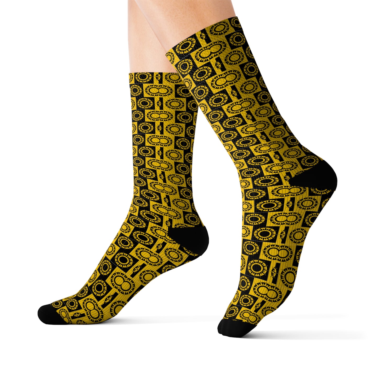 Abstract Sun Pattern African print Sublimation Socks