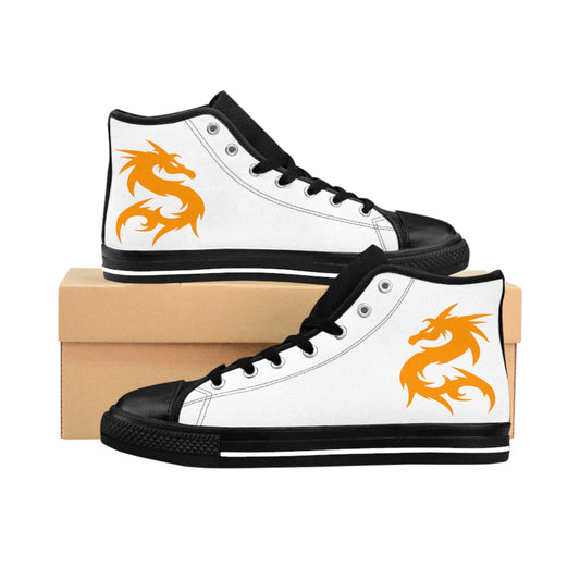 Golden Dragon on white Women's Classic Sneakers