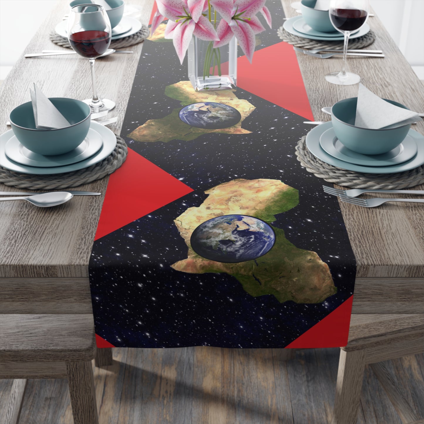 Earth In Africa Table Runner (Cotton, Poly)