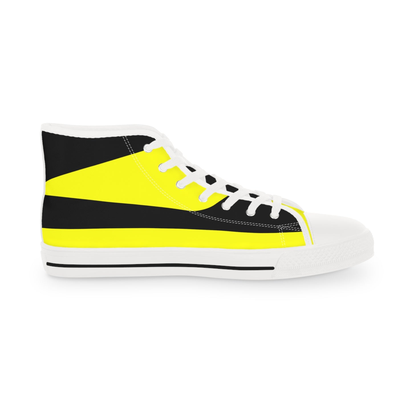 Yellow On Black Men's High Top Sneakers