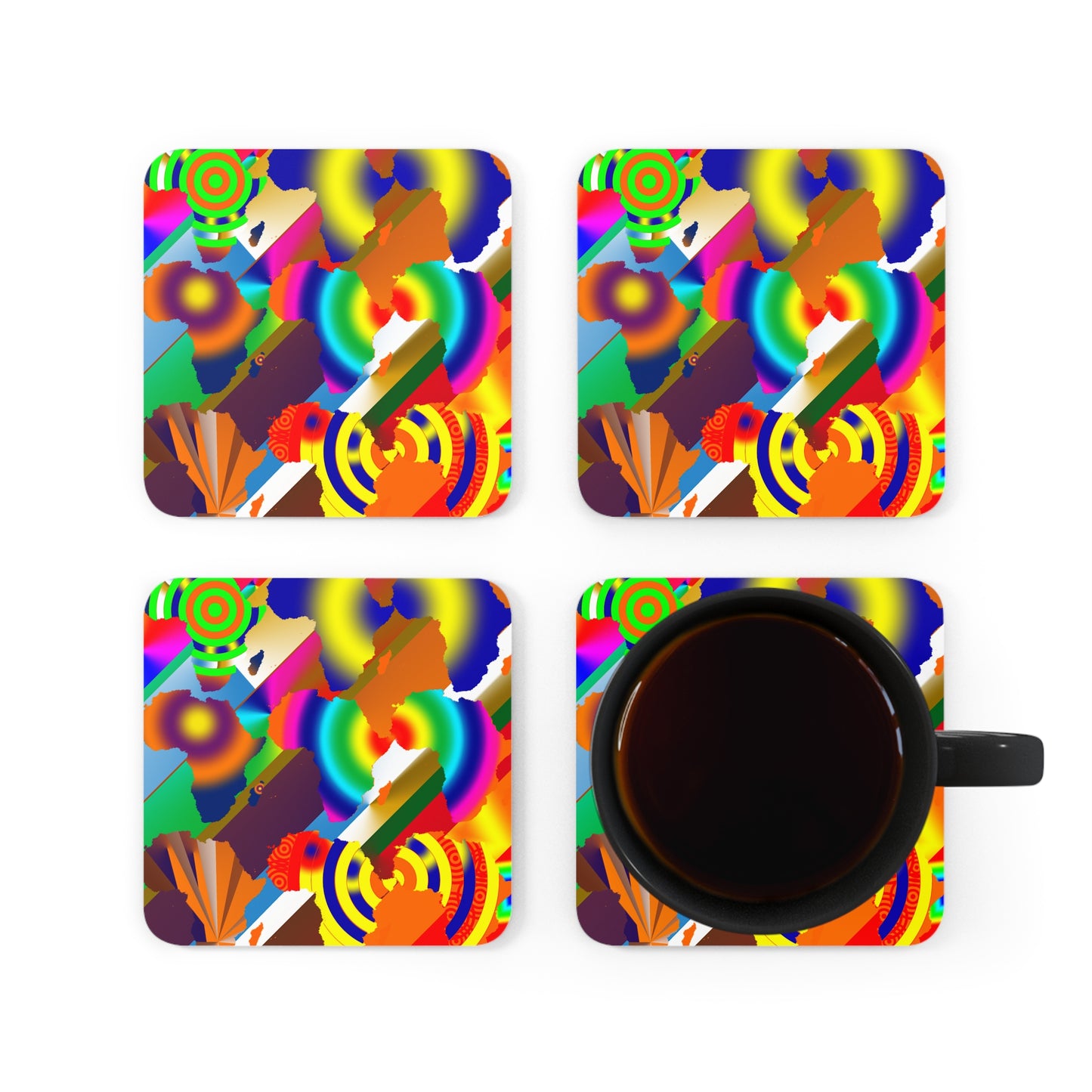 9 Africa's Collage  Corkwood Coaster Set