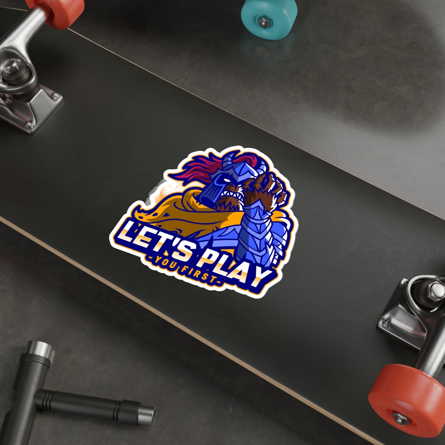 LET'S PLAY-Blue Die-Cut Stickers