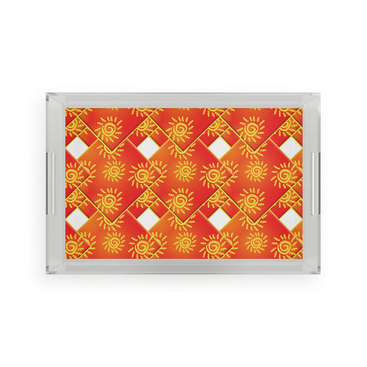 Sun Shine Acrylic Serving Tray (white)