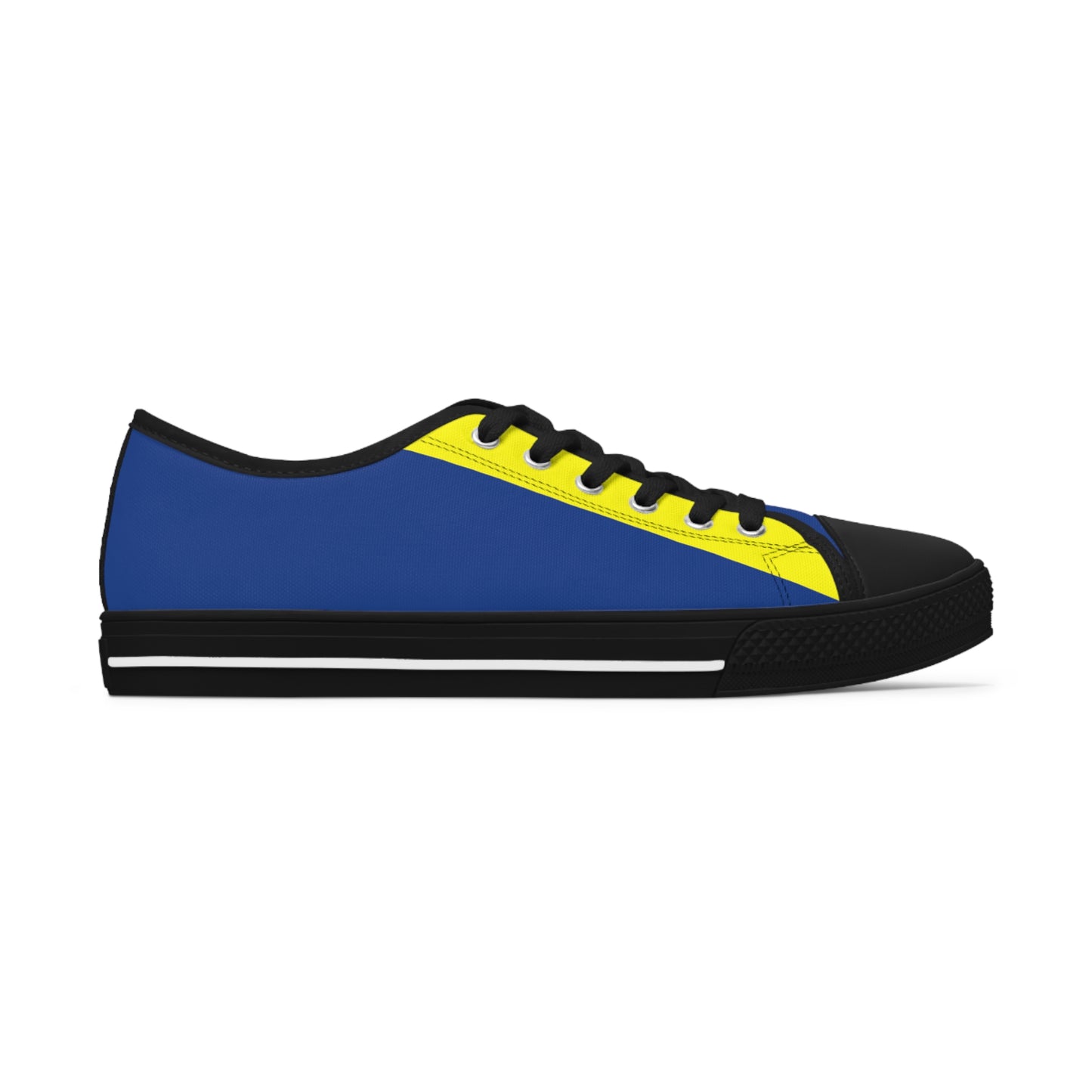 Yellow On Blue Women's Low Top Sneakers