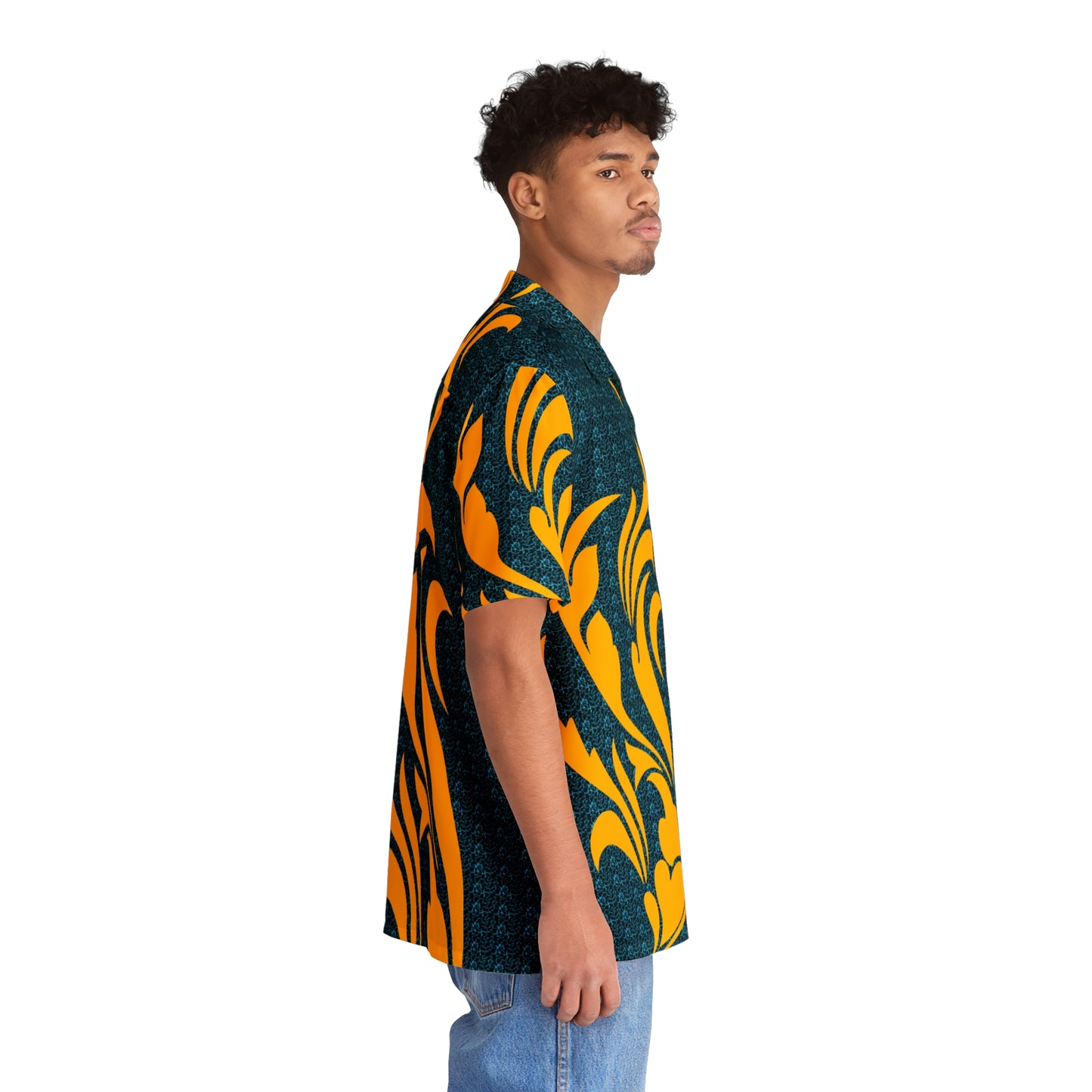 Flaming Gold  Men's Hawaiian Shirt