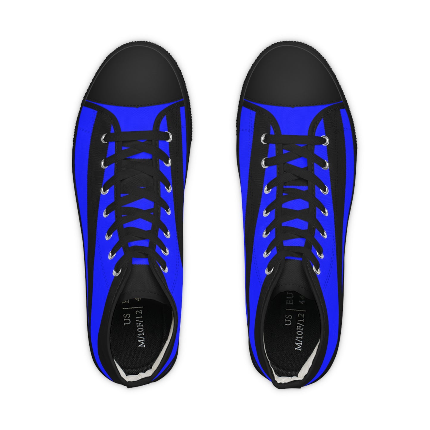 Black on Blue Men's High Top Sneakers