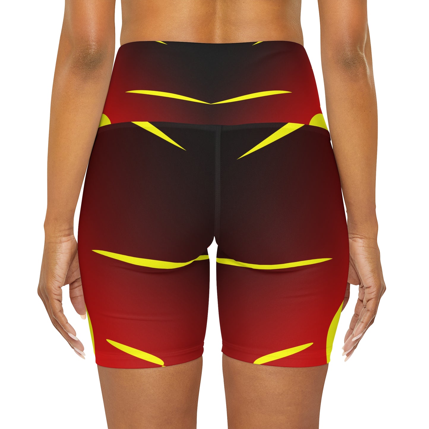 Sunborn High Waisted Yoga Shorts (AOP)