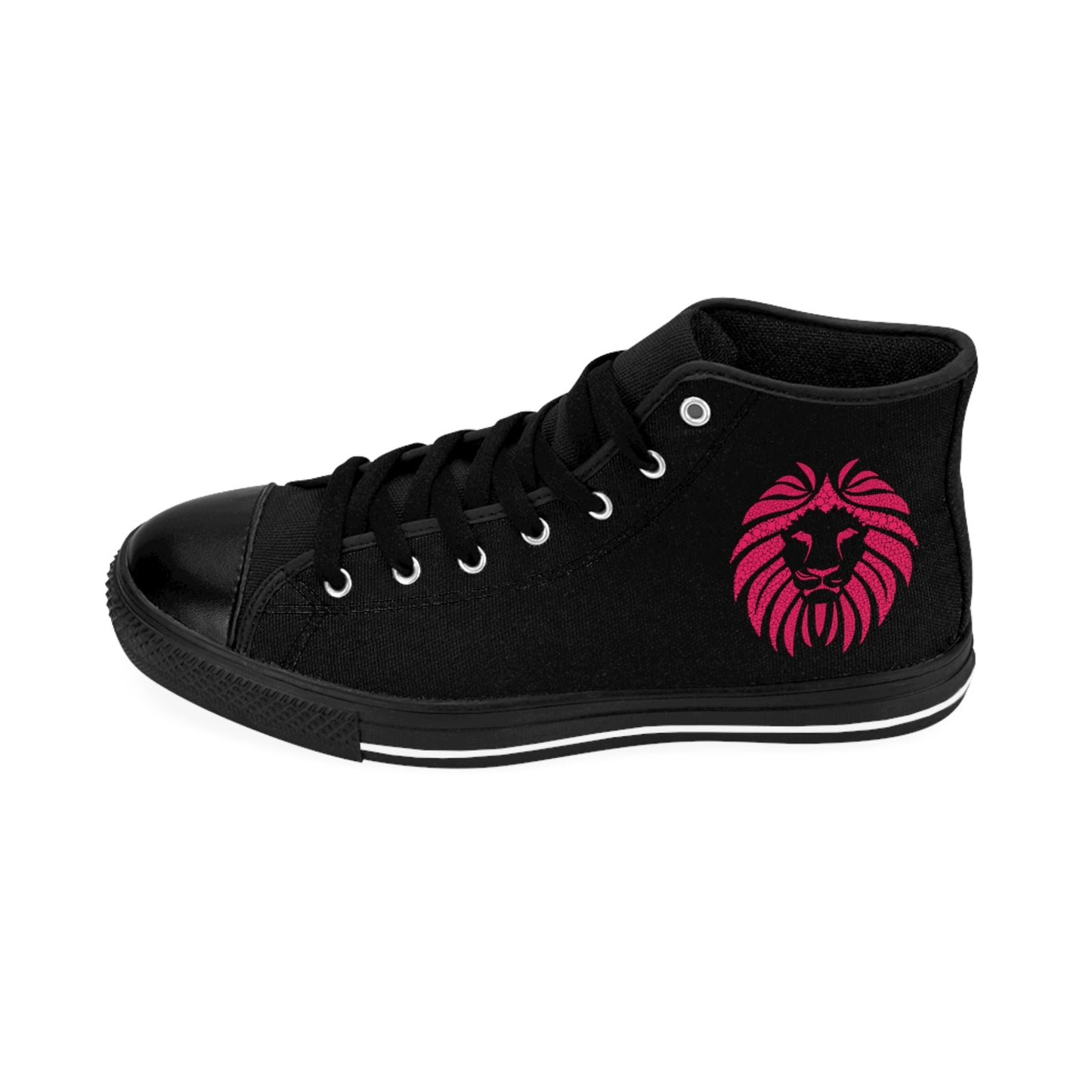 Princess  Lion on Black Women's Classic Sneakers