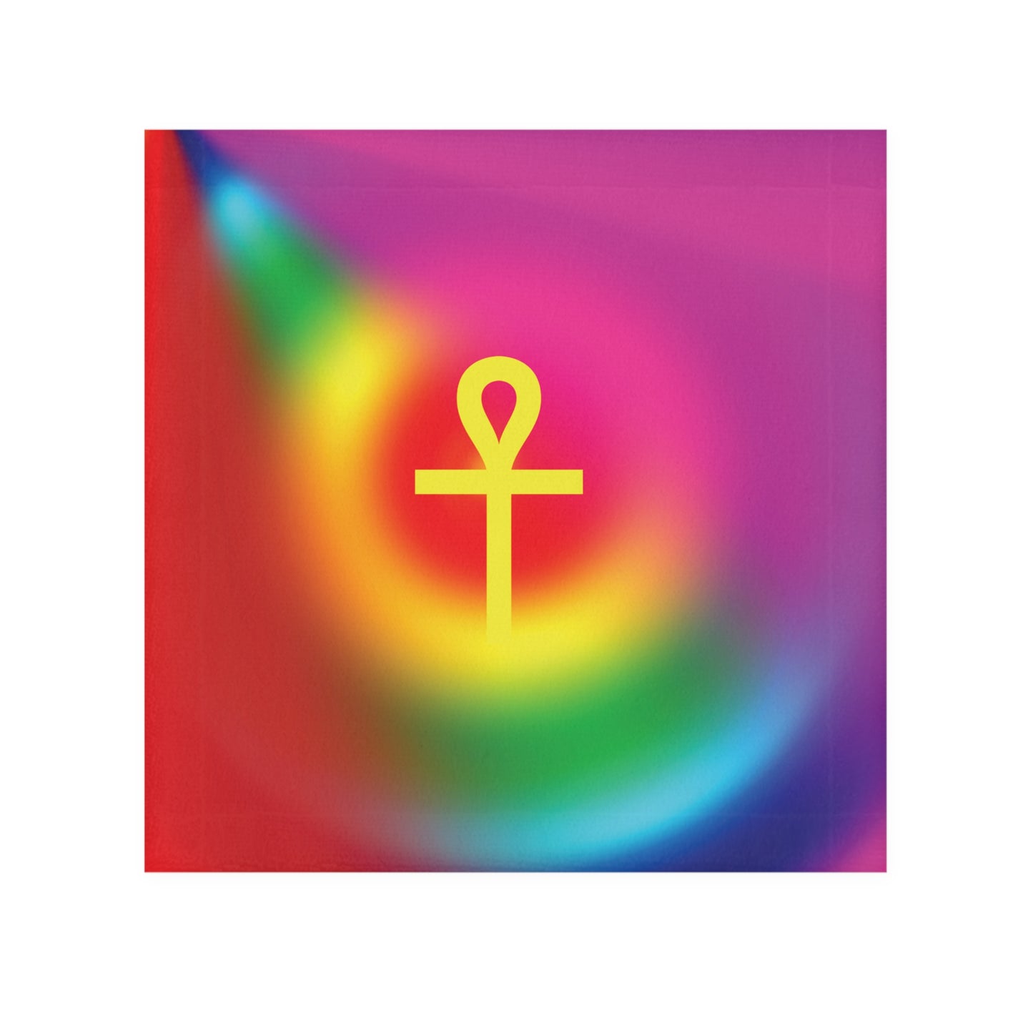 Gold Ankh in Rainbow  Face Towel