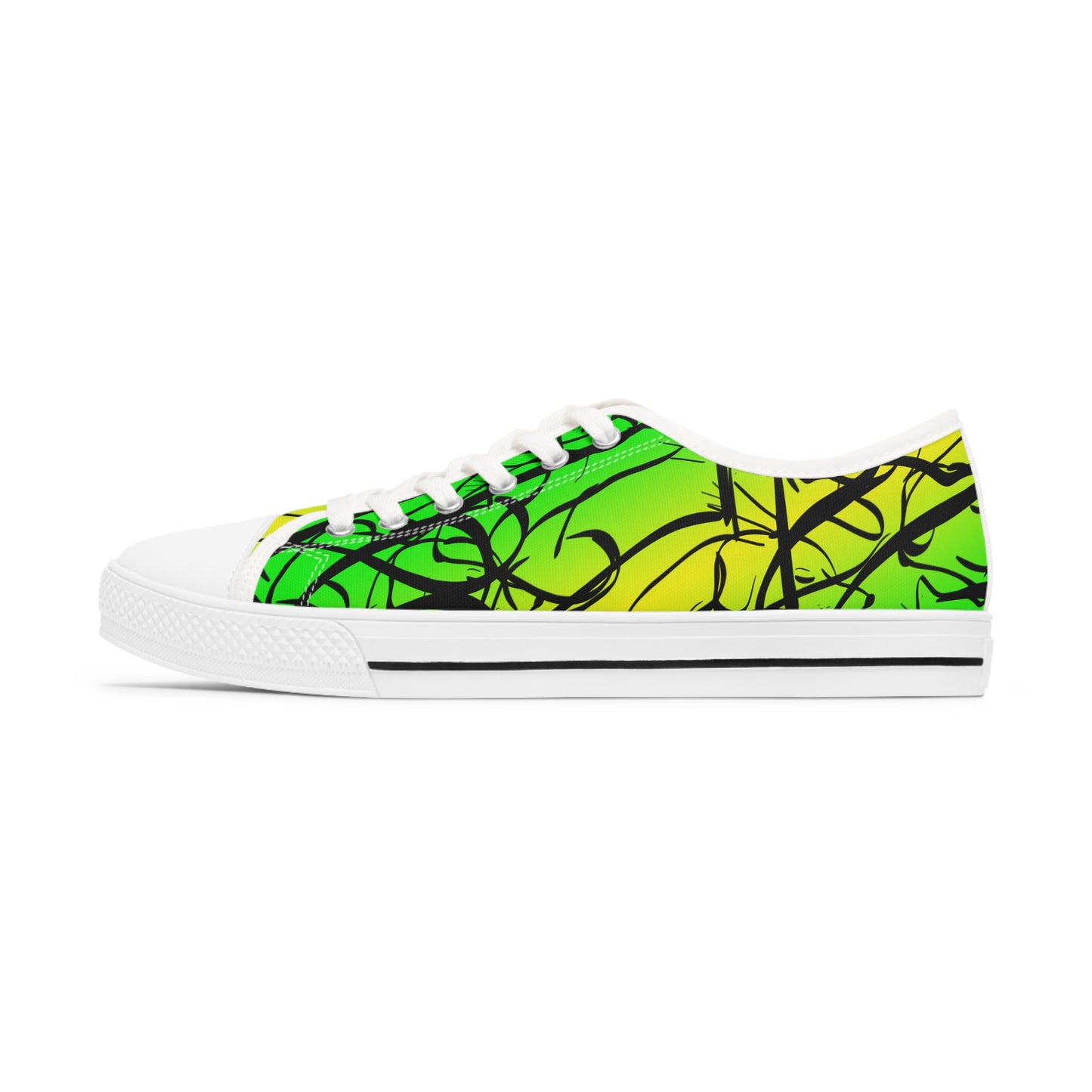 Dog and Cat on Green    Women's Low Top Sneakers