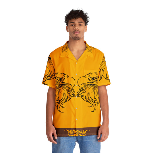 Black African  Eagle on Gold  Men's Hawaiian Shirt