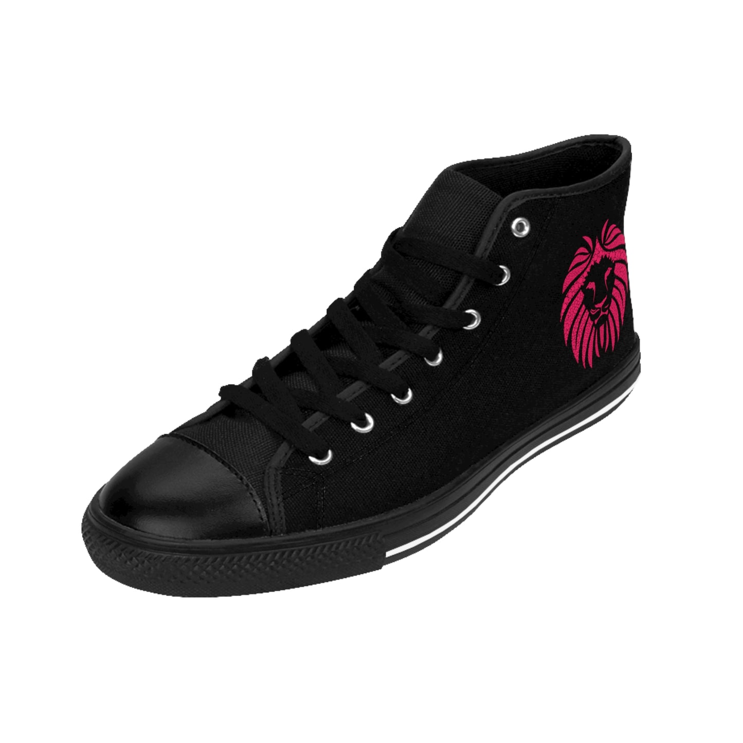 Princess  Lion on Black Women's Classic Sneakers