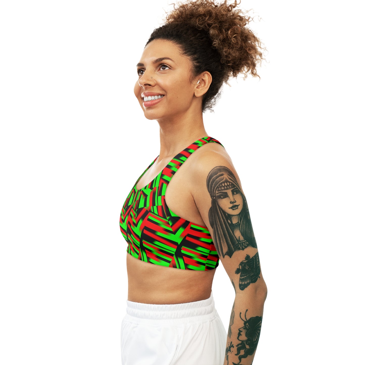 Afro Strips Seamless Sports Bra (AOP)