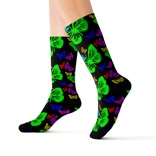 Butterfly [Black] Tubed Socks