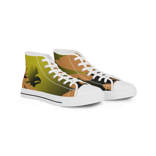 Golden Black Raptor   Men's High Top Sneakers