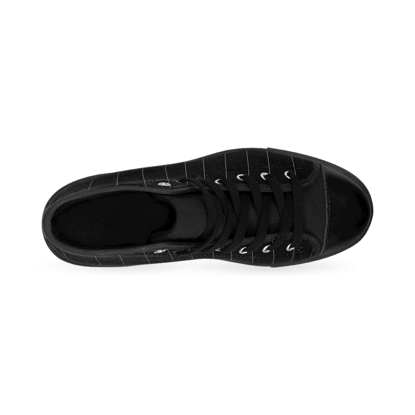 Black Pinstriped Women's Classic Sneakers